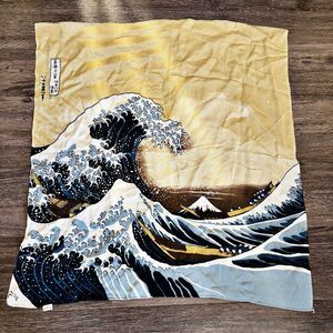 Hokusai Great Wave Ukiyo-e Furoshiki Wrapping Cloth Scarf Japanese Art 26x26